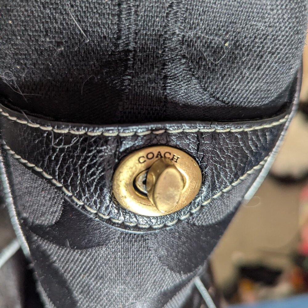 "Coach" Cloth Logo Shoulder Bag - Picture 9 of 15